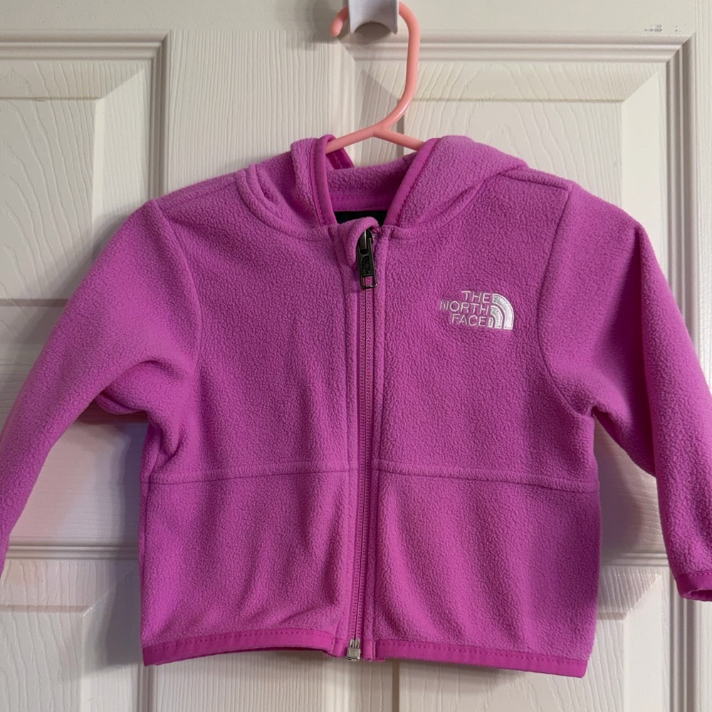 The North Face Baby Girls Magenta Hooded Fleece Jacket